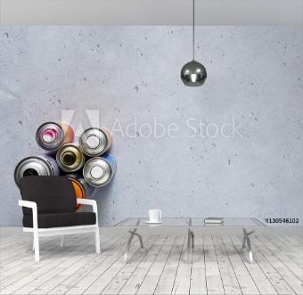 Bild på Spray cans graphically on concrete